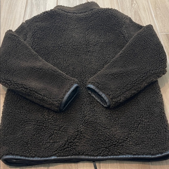 Anine Bing Ryder Full Zip Sherpa Teddy Brown Oversized Jacket Sz XS - Picture 7 of 14